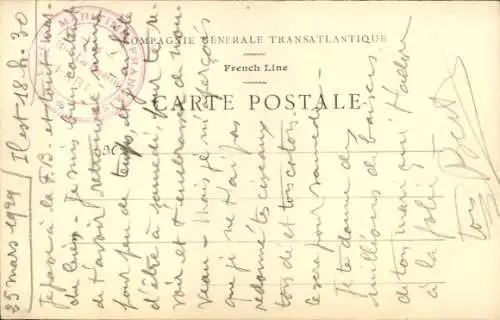Ak Dampfer La Savoie, CGT, French Line