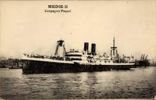 Ak Paquebot SS Medie II, Dampfschiff, Cie de Navigation Paquet, CNP