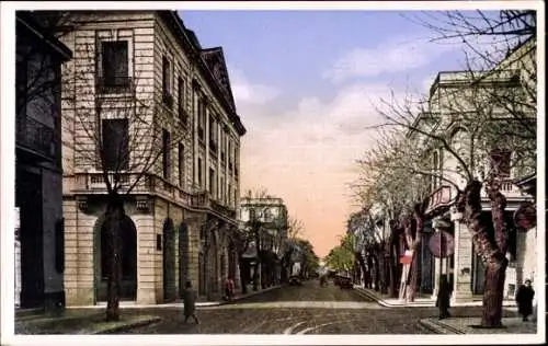 Ak Setif Algerien, Stadtansicht, Gebäude, Straße, Bäume, historische Architektur