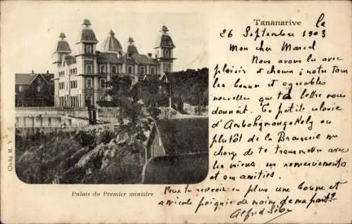 Ak Antananarivo Tananarive Madagaskar, Palais du Premier ministre, historische Architektur, Ta...