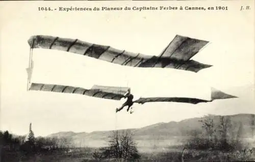 CPA Expériences du Planeur du Capitaine Ferbes à Cannes, en 1901