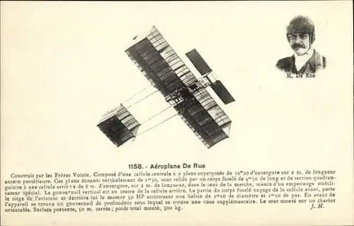 CPA Aéroplane De Rue, Construit par les Frères Voisin