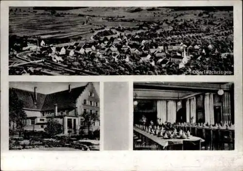 Ak Oberlauchringen Lauchringen in Baden, Panorama, Gasthaus zum Kranz, Innenansicht