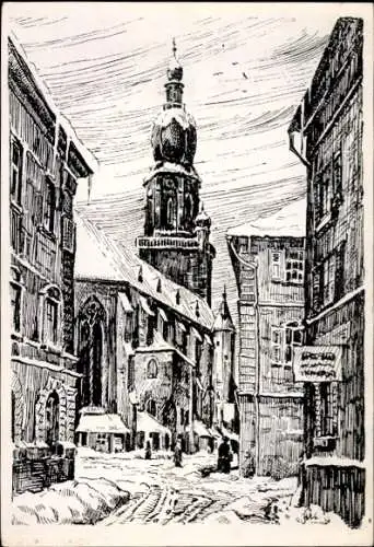 Ak Heidelberg am Neckar, Heiliggeistkirche, Winter