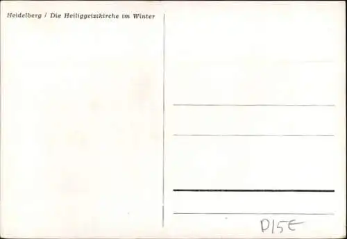 Ak Heidelberg am Neckar, Heiliggeistkirche, Winter