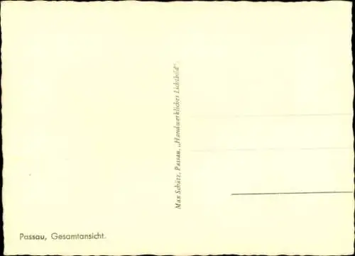 Ak Passau in Niederbayern, Gesamtansicht