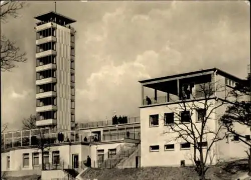 Ak Müggelturm Köpenick Müggelbergen, Müggelturm mit Gaststätte
