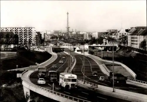 Ak Berlin Wilmersdorf, Stadtautobahn Ring, LKW, Funkturm