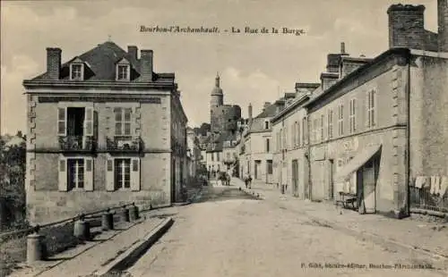 CPA Bourbon l'Archambault Allier, La Rue de la Burge