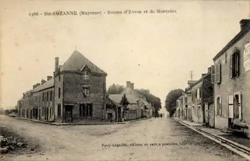 Ak Sainte-Suzanne Mayenne, Route d'Evron, Route de Montsurs