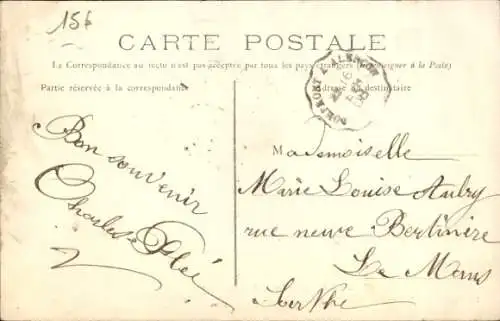 CPA Pré en Pail Mayenne, Route de Paris Brest