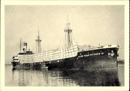 Ak Dampfer Else Hugo Stinnes mit einer Ladung Papierholz, Stinnes-Reederei