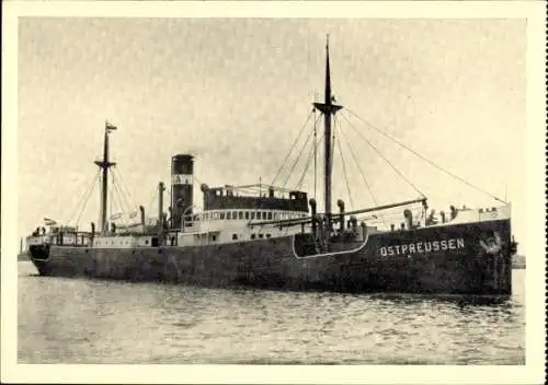 Ak Dampfer Ostpreußen, rückkehrend von Südamerika, Poseidon-Reederei