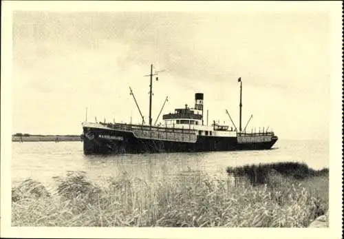 Ak Dampfer Marienburg mit Papierholzladung von Finnland kommend, Poseidon-Reederei