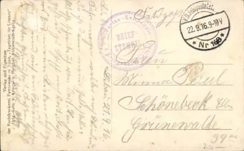 Ak Liepaja Libau Lettland, Stadt nach der Einnahme, Straßenpartie, Straßenbahn