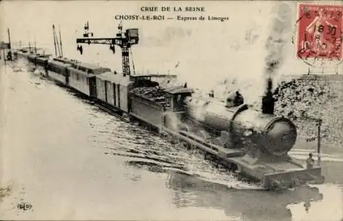 Ak Choisy le Roi Val de Marne, Crue de la Seine, Express de Limoges
