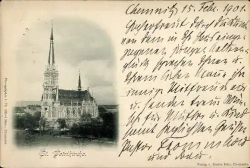 Ak Chemnitz in Sachsen, St. Petrikirche, Fotografie, Verlag Martin Baix, Chemnitz
