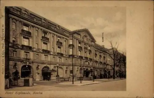 Ak Berlin Tiergarten, Hotel Esplanade, Bellevuestraße 16-18a