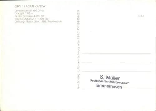 Ak Forschungsschiff Sagar Kanya