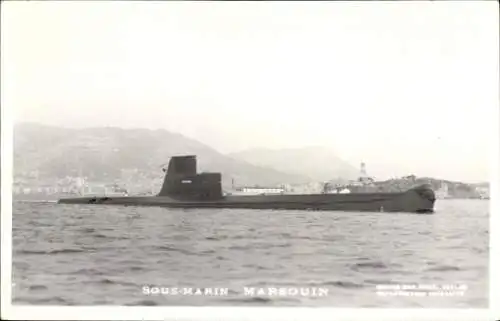 Foto Ak Französisches U Boot, Marine Francaise, Sous Marin Marsouin
