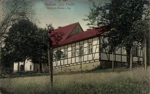 Ak Kunratice u Cvikova Kunnersdorf b. Zwickau in Böhmen Reg. Reichenberg, Gasthaus Zur Fünfe, ...
