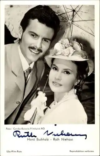Ak Schauspieler Horst Buchholz, Schauspielerin Ruth Niehaus, Film Auferstehung, Autogramm R. N.
