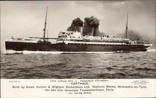 Ak Dampfer Carthage, CGT, French Line