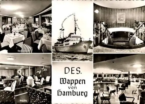 Ak DES Wappen von Hamburg, Otto Friedrich Behnke Betrieb, Kajüte, HAPAG
