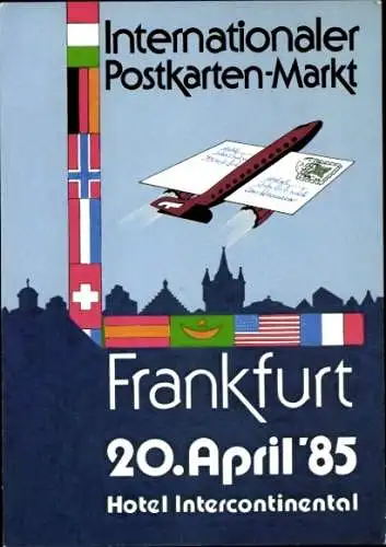 Ak Internationaler Postkarten-Markt Frankfurt am Main, 20. April 1985, Hotel Intercontinental