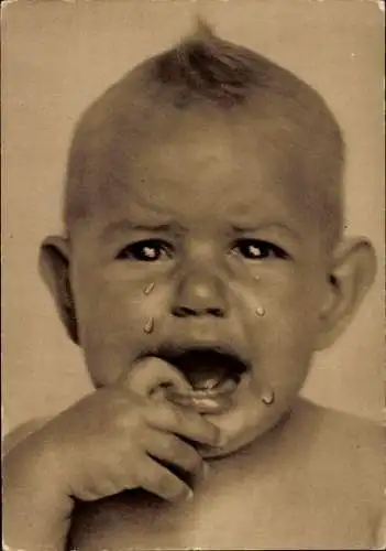 Foto Ak Weinendes Baby, Porträt