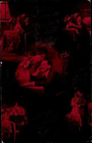 Ak Liebespaar, Liebe, Blumen