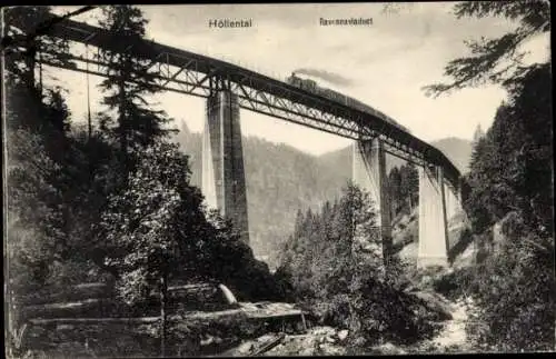 Ak Breitnau im Schwarzwald, Höllental, Ravenna Viadukt, Eisenbahn