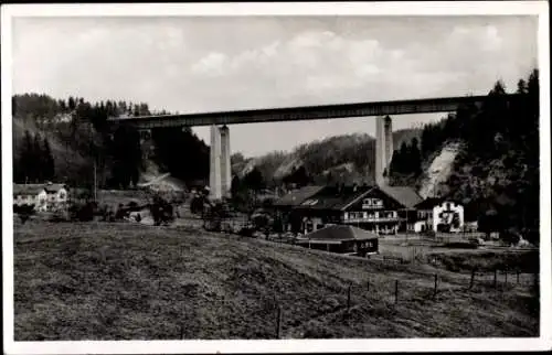 Ak Weyarn Oberbayern, Mangfallbrücke der Reichsautobahn München - Landesgrenze
