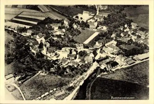 Ak Bussmannshausen Bußmannshausen Schwendi in Oberschwaben Württemberg, Fliegeraufnahme