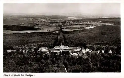 Ak Stuttgart, Schloss Solitude, Fliegeraufnahme