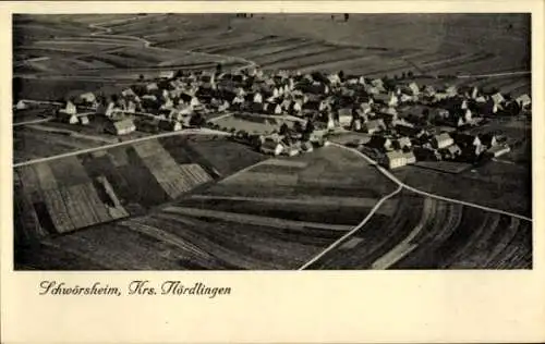 Ak Schwörsheim Nördlingen in Schwaben, Fliegeraufnahme
