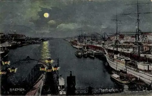 Ak Hansestadt Bremen, Freihafen