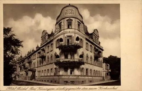 Ak Bad Kissingen Unterfranken Bayern, Hotel Büdel, Eckhaus