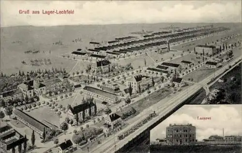 Ak Lagerlechfeld Graben Schwaben, Truppenübungsplatz Lager Lechfeld, Lazarett