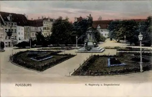 Ak Augsburg in Schwaben, Regierung, Siegesdenkmal
