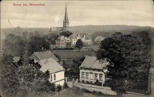 Ak Blumenthal Hansestadt Bremen, Vogelschau, Hausdächer, Kirche