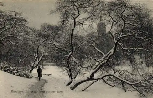 Ak Hamburg Mitte Neustadt, Botanischer Garten, Winter
