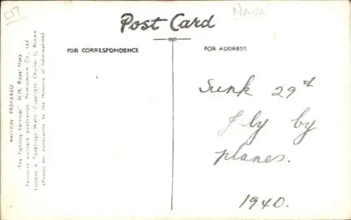 Ak Kriegsschiff Royal Navy, HMS Wren in Rough Seas