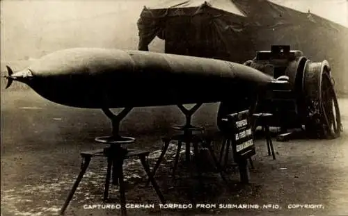 Ak Captured german Torpedo from submarine N 10, U-Boot