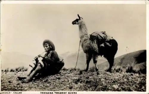 Ak Indigena Tocando Quena, Lama