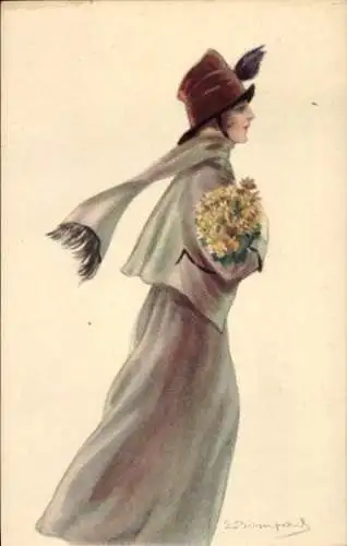 Künstler Ak Bompard, Sergio, Frauenportrait