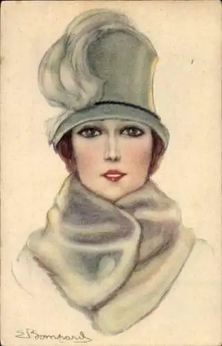 Künstler Ak Bompard, Sergio, Frauenportrait