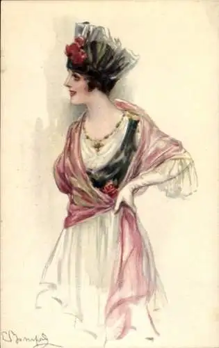 Künstler Ak Bompard, Sergio, Frauenportrait