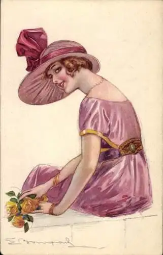 Künstler Ak Bompard, Sergio, Frauenportrait