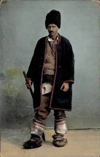 Ak Rumänien, Mann in rumänischer Tracht